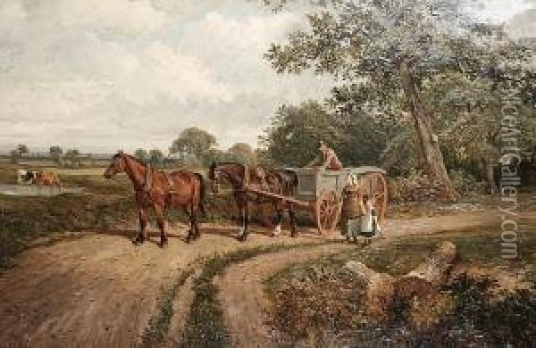 The Wayside Discussion Oil Painting - Joseph Clark