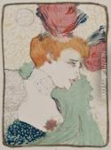 Mademoiselle Lender En Buste Oil Painting - Henri De Toulouse-Lautrec