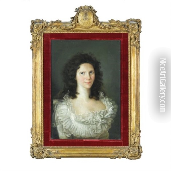 Portrait De Jeune Femme, En Buste, Portant Une Robe De Mousseline Oil Painting - Francisco Goya