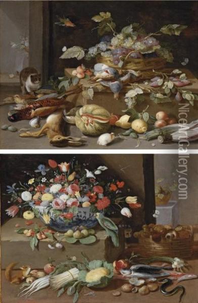 A Basket Of Grapes Oil Painting - Jan van Kessel