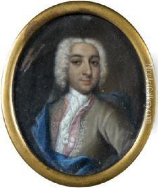Portrait De Gentilhomme En Habit Chamois Oil Painting - Cornelis Troost