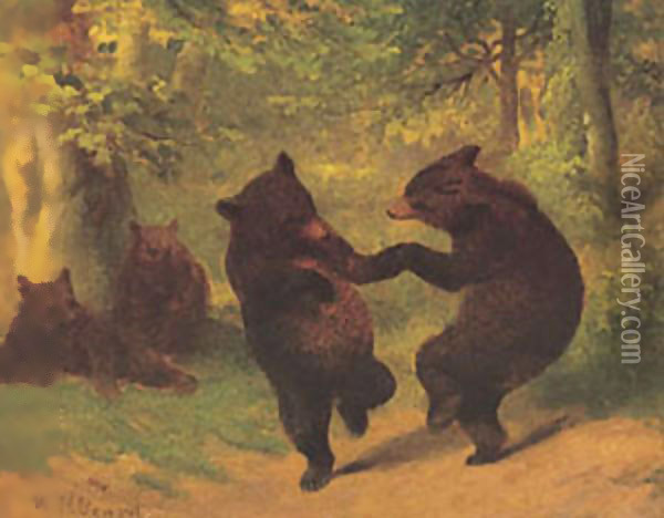 Dancing Bears Oil Painting - William Holbrook Beard
