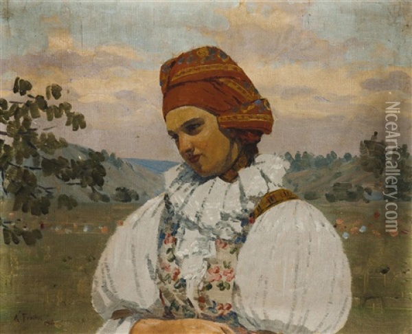 Ebenbild Eines Madchens Oil Painting - Antos Frolka