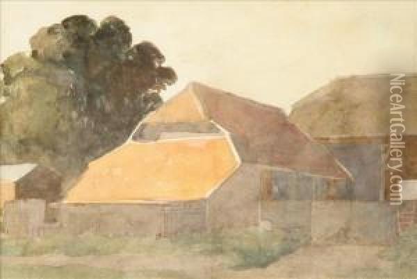 Farm Buildings Oil Painting - Alfred William Rich
