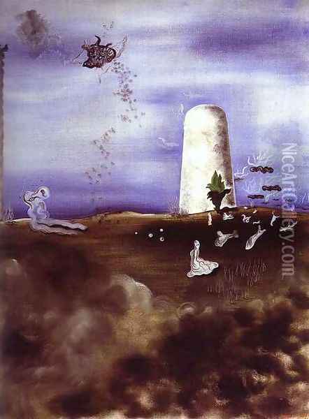 Death Watching the Family Oil Painting - Yves Tanguy