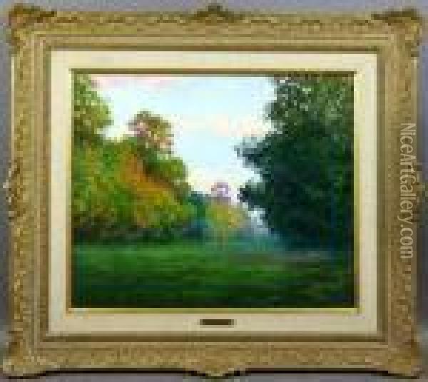 Landscape Near Versailles Oil Painting - Leon Giran-Max