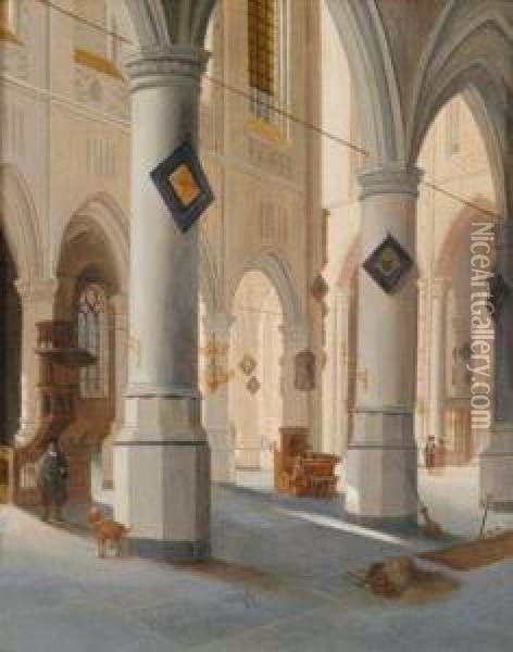 Nachfolger Kircheninterieur Oil Painting - Hendrik Van Vliet
