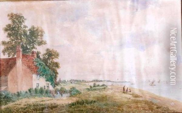 'view Of Southend, Essex', Watercolour, Signed And Dated '80, 14 Oil Painting - Charles Jayne
