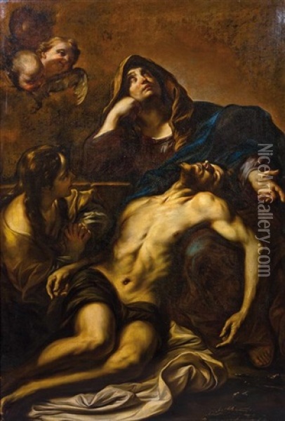 La Deploration Sur Le Corps Du Christ Oil Painting - Giovanni Battista Beinaschi