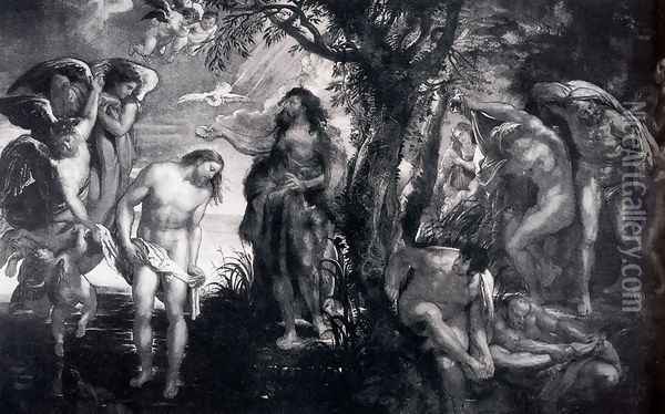 The Baptism Of Christ Oil Painting - Peter Paul Rubens