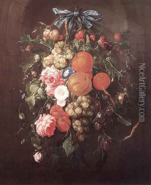 Still-Life with Flowers 1660 Oil Painting - Cornelis De Heem