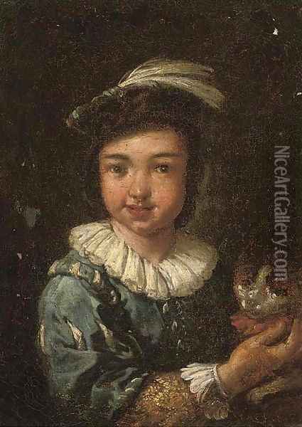 Portrait of a boy Oil Painting - Antonio Amorosi