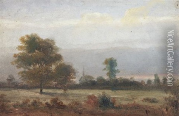 On The Estate Of Baron Diergard, Marheim Bei Achlebush Oil Painting - Henry Lewis