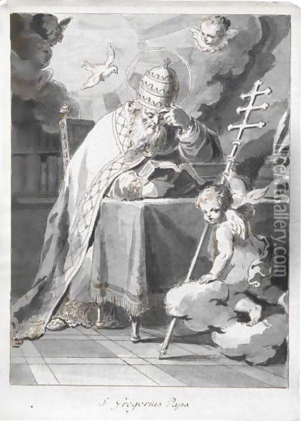 Bishop with putties Oil Painting - Pietro Antonio Novelli