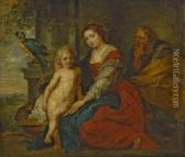Die Heilige Familie Mit Dem Papagei Oil Painting - Peter Paul Rubens