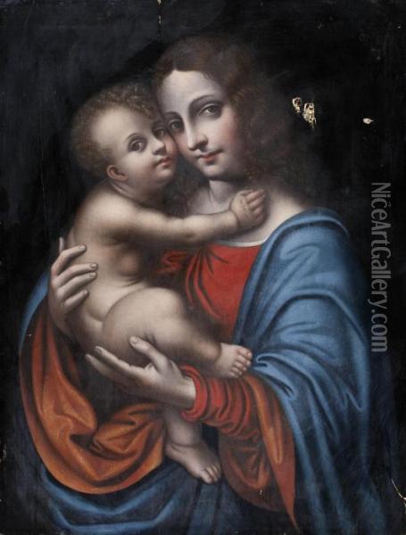Madonna Col Bambino Oil Painting - Marco d' Oggiono