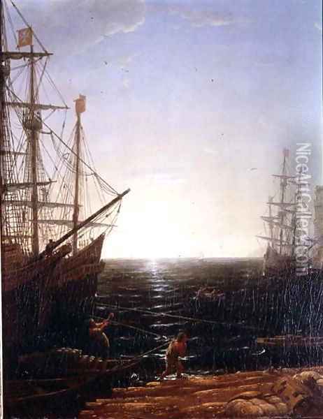 Harbour Scene 2 Oil Painting - Claude Lorrain (Gellee)