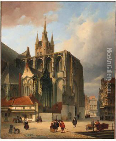The Oude Kerk, Delft Oil Painting - Pieter Gerard Vertin