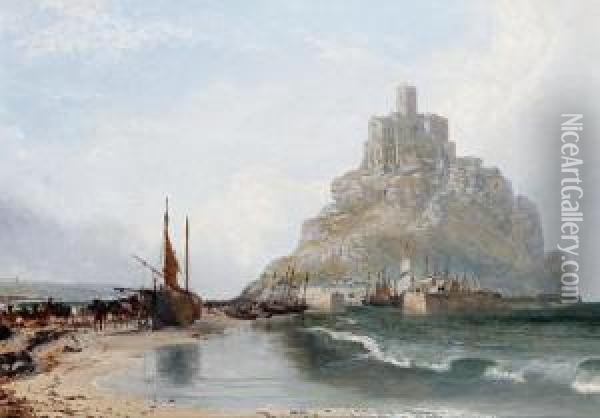 Mont St Michel, Normandy Oil Painting - Joseph Paul Pettitt