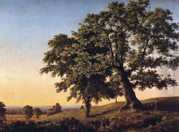 The Charter Oak Oil Painting - Frederic Edwin Church