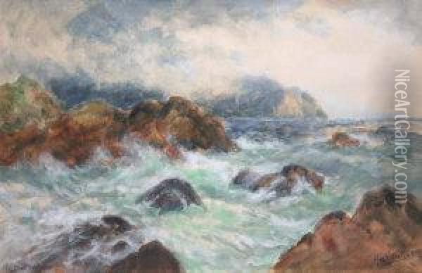 A Wild Sea, Achill Oil Painting - Alexander Williams