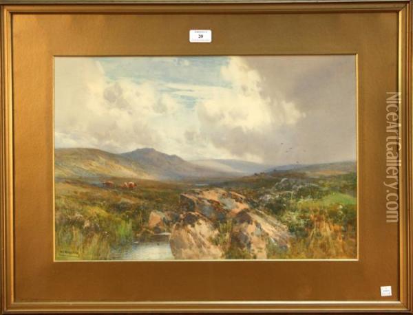 Near Lydford, Dartmoor Oil Painting - Frederick John Widgery