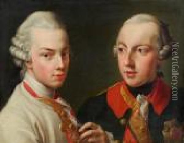 Kaiser Joseph Ii. Und Grosherzog Pietro Leopoldo Vontoskana Oil Painting - Pompeo Gerolamo Batoni