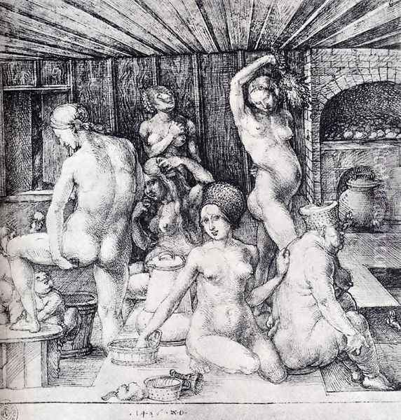 The Women's Bath Oil Painting - Albrecht Durer