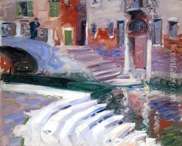 The Steps To The Canal, Venice Oil Painting - Francis Campbell Boileau Cadell