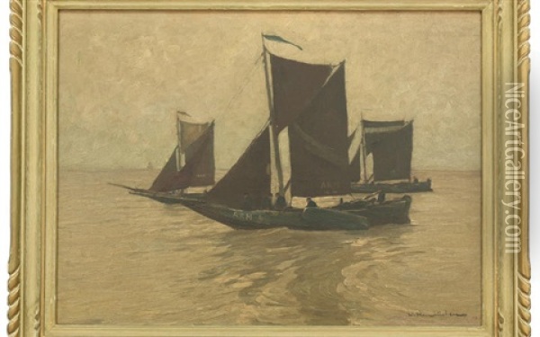 Sailboat Oil Painting - Wilhelm Hambuechen