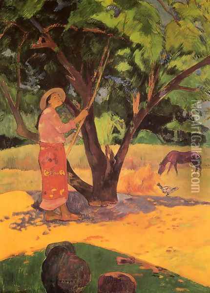 Mau Taporo Aka The Lemon Picker Oil Painting - Paul Gauguin