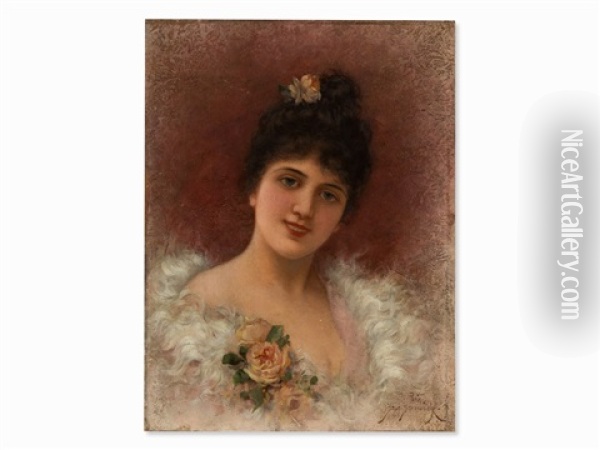 Portrait Of A Ladys Oil Painting - Emile Eisman-Semenowsky