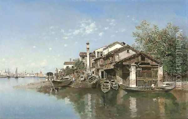 Uno squero, Venezia Oil Painting - Federico del Campo