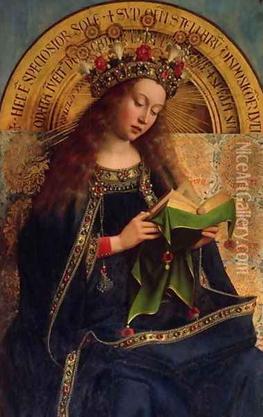 The Ghent Altarpiece The Virgin Mary 1432 Oil Painting - Hubert van Eyck