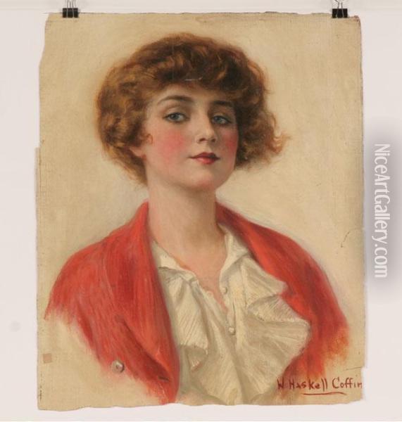 Cover-girl In Red Sweater Oil Painting - William Haskell Coffin