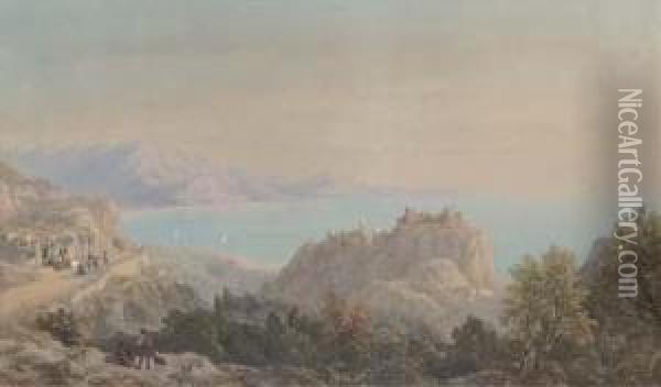 On The Italian Coast Oil Painting - Charles Vacher