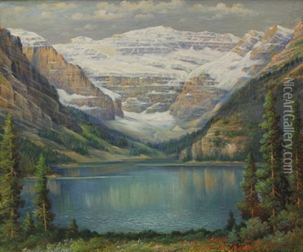 Lake Louise, Alberta Oil Painting - Andreas Roth