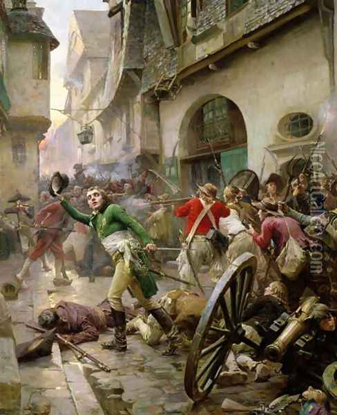 Henri de La Rochejaquelein at the Battle of Cholet, 17th October 1793 Oil Painting - Paul Emile Boutigny