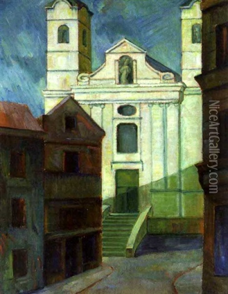 St. Ulrichs Kirche, Wien Oil Painting - Maximilian Reinitz