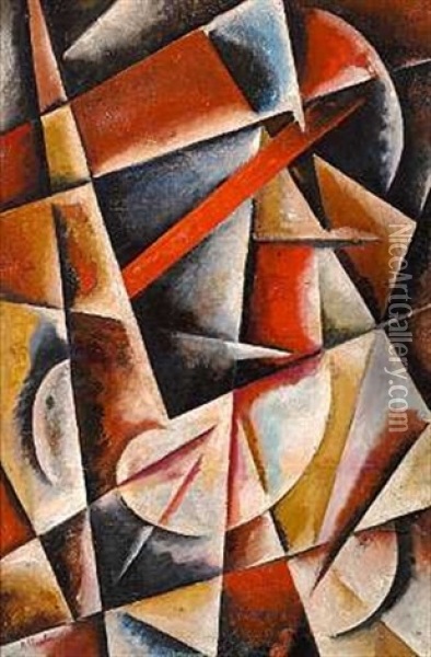 Cubistic Composition Oil Painting - Lyubov Popova
