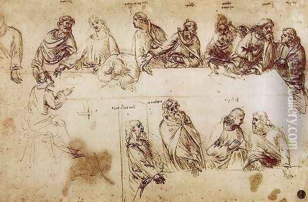 Study for the Composition of the Last Supper Oil Painting - Leonardo Da Vinci
