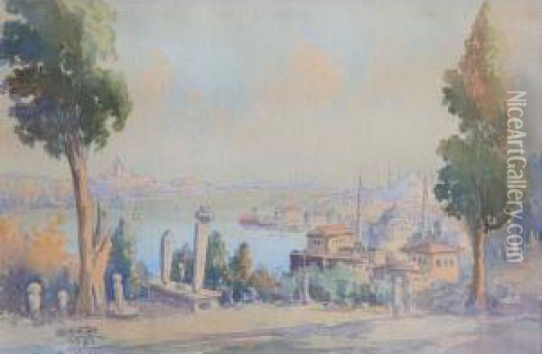 Eyup/istanbul Oil Painting - Serif Renkgorur