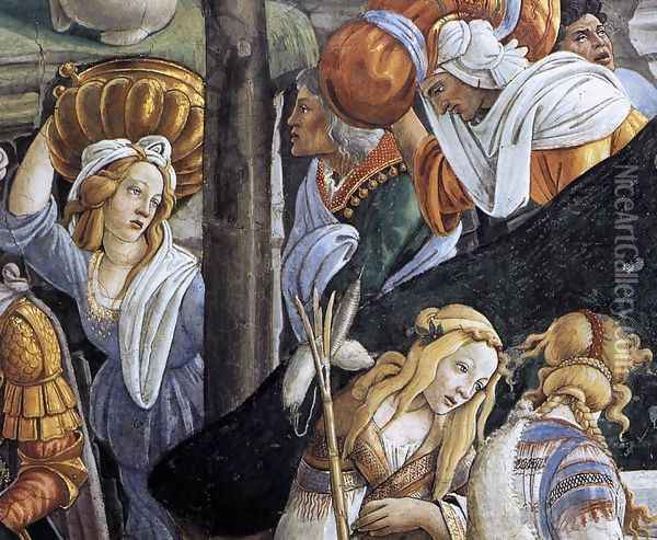 The Trials and Calling of Moses (detail 6) 1481-82 Oil Painting - Sandro Botticelli