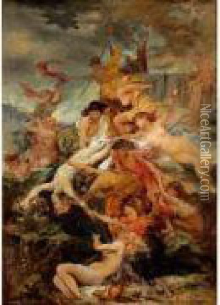 La Decadence De La Musique Oil Painting - Henry-Eugene Delacroix