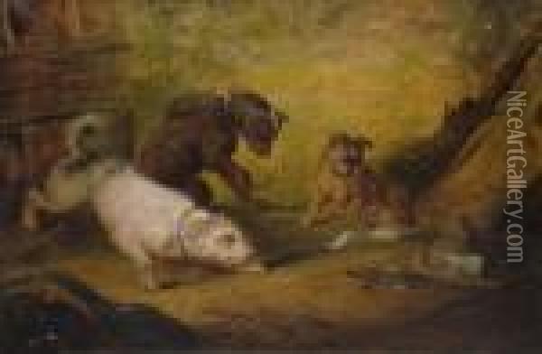 Rat Catchers Oil Painting - Landseer, Sir Edwin
