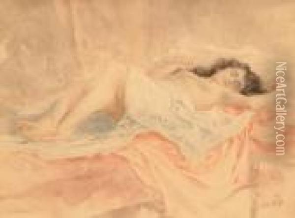 Sleeping Beauty. Oil Painting - Antoine Calbet