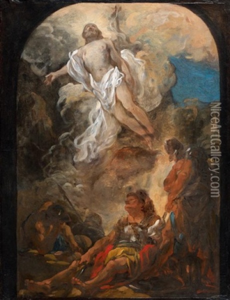 La Resurrection Du Christ Oil Painting - Jean Baptiste Henri Deshays