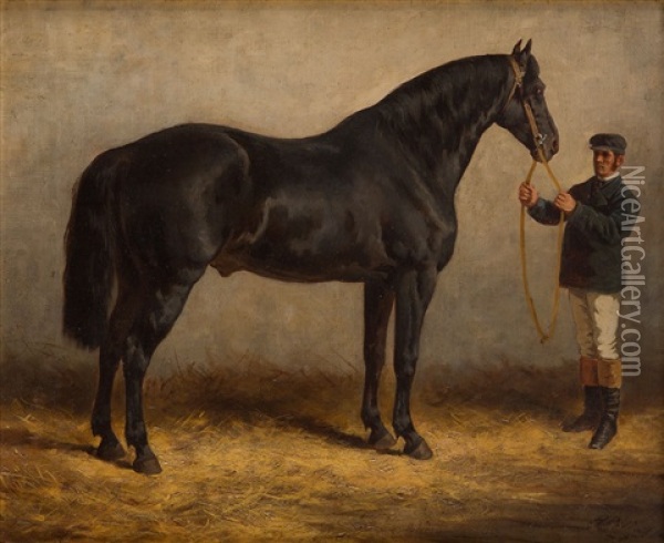 Horse From The Royal Stud Oil Painting - Henryk Pillati