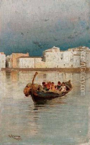 Barca Con Bimbi Oil Painting - Giuseppe Cosenza