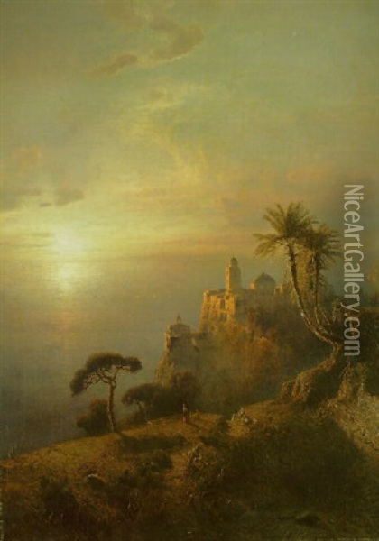 Sunset Near Bari Oil Painting - Julius Koehnholz
